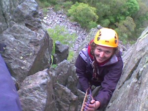 Rock climbing lesson in the peak district